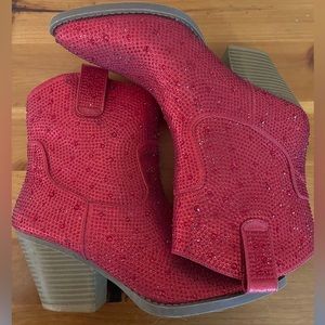 Red Sequin Booties